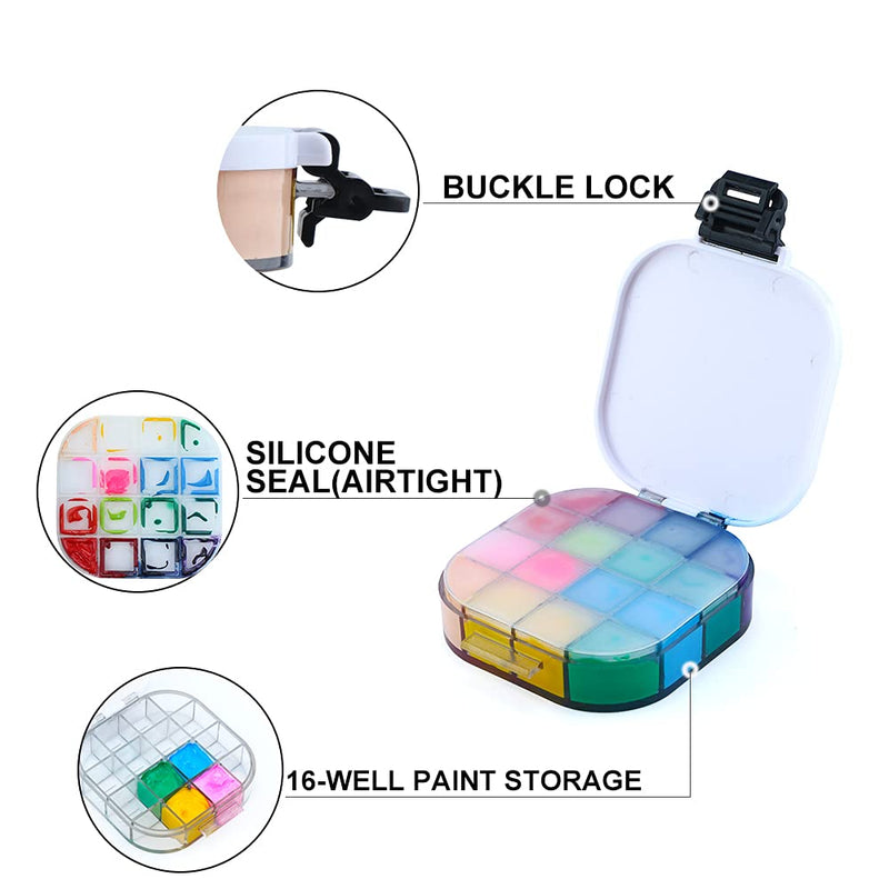 Transon Paint Saver Storage Palette Box 16well Portable Airtight Black