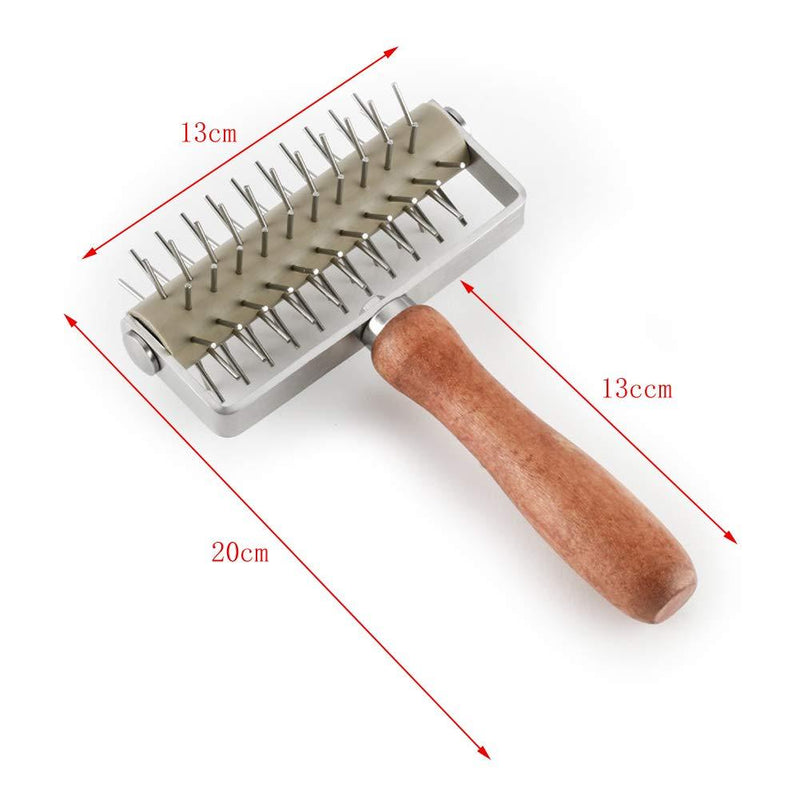AMPSEVEN Pizza Dough Tool Stainless Steel Dough Docker Roller for Pizza Cake Pie Homemade Baking