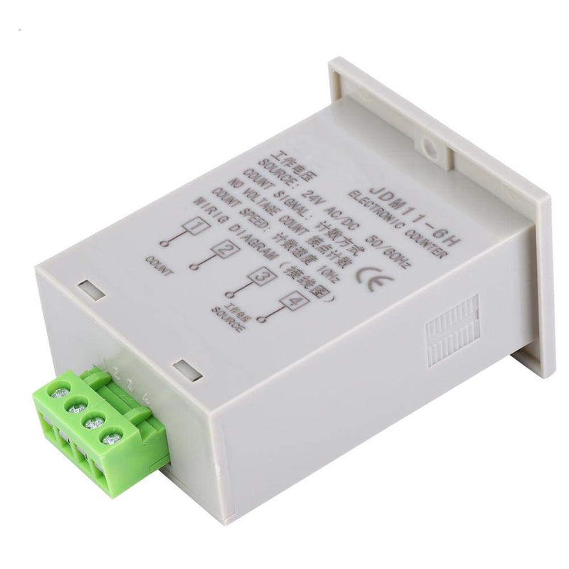 6 Digits Electronic Counter, Counting Range LED Digital Display Counter Relay Non Voltage Counter for Various Signal Input Counts Magnetic Switch (AC/DC24V)