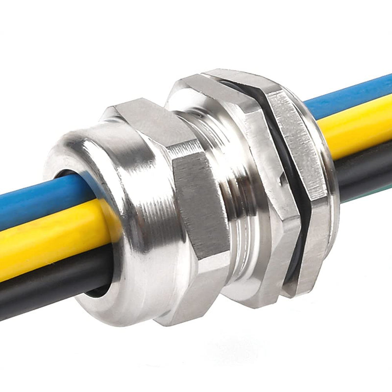 E-outstanding PG11 Metal Cable Gland 5PCS PG11 5-10mm Wire Range Metal IP68 Waterproof Connectors Joint Fastener Locknut Stuffing Cable Gland
