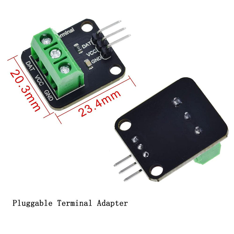 2 Pack DS18B20 Temperature Sensor Module Kit with Waterproof Stainless Steel Probe, TO-92 for Arduino and Raspberry Pi