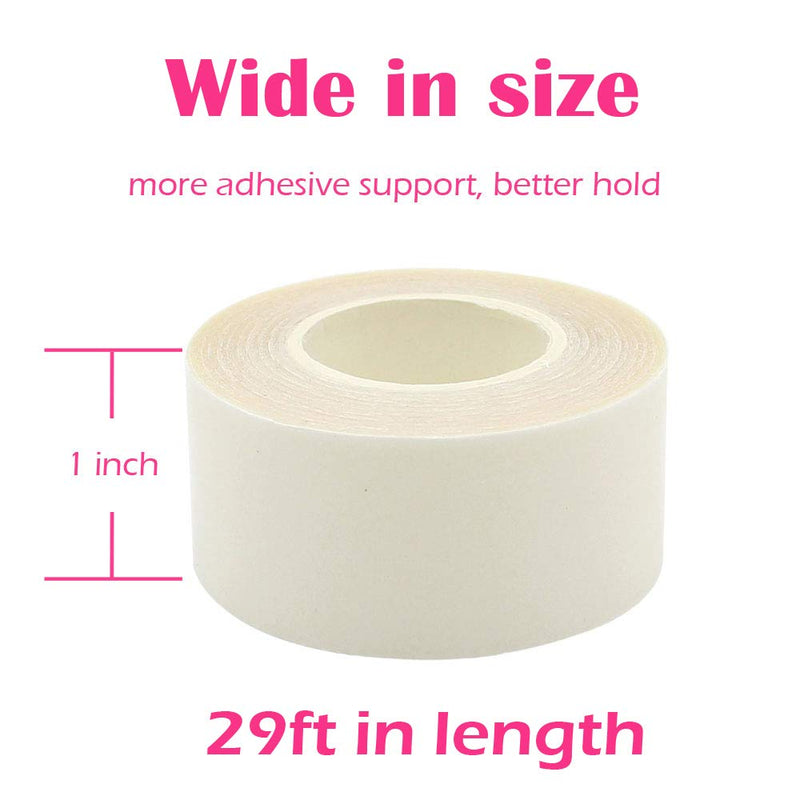 MIILYE Double Sided Skin Tape, Body and Clothing Friendly Self-Adhesive Tape to Keep Fashion Dress/Fabric in Place, 1 in x 29 ft