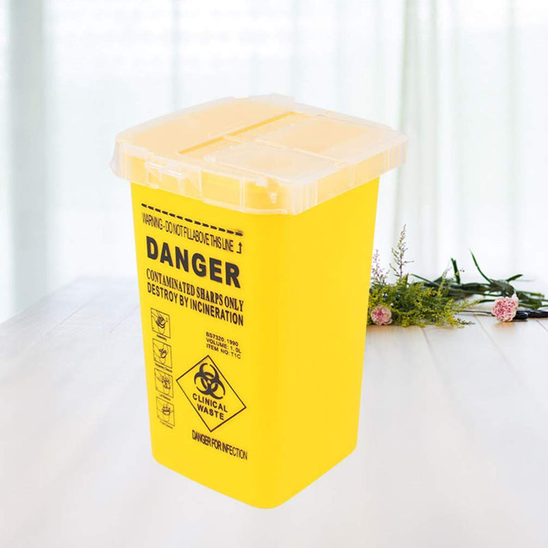 DOITOOL Container Needle Disposal Box Tattoo Medical Disposal Container Sharps Container Waste Box for Tattoo Supplies Yellow
