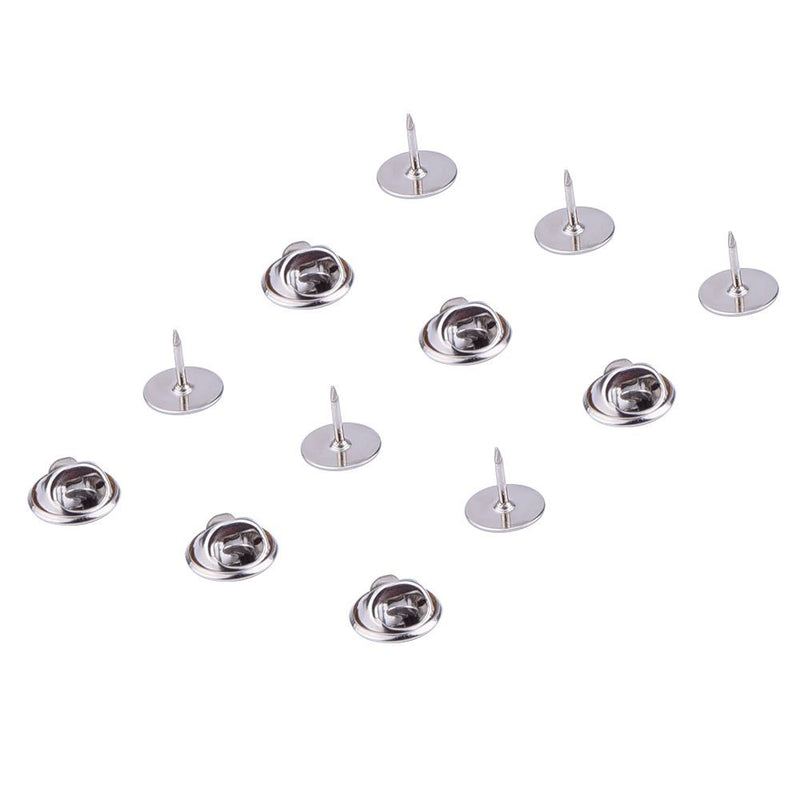 EBOOT Pack of 50 Tie Tacks Blank Pins with Clutch Back (Silver) Silver