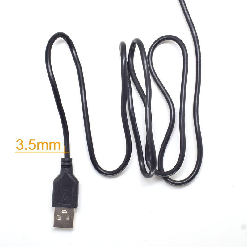 ELNONE 5pcs USB 2 Wire Pigtail Cable 1M 3.3ft Black 28AWG USB A Male Power Cable Plug Cord Connectors ¡­