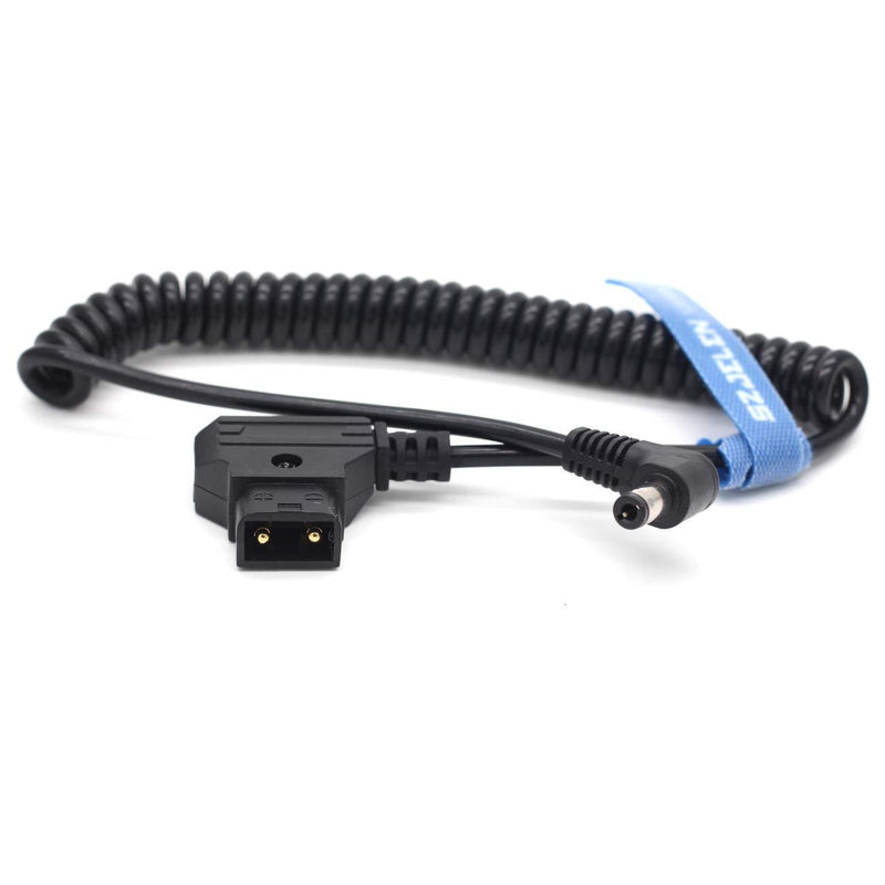 SZJELEN Anton Bauer Power Tap D-Tap to 12V DC2.5 Right Angle Power Coiled Cable for KiPRO LCD Monitor (DC Coiled Cable) DC Coiled Cable