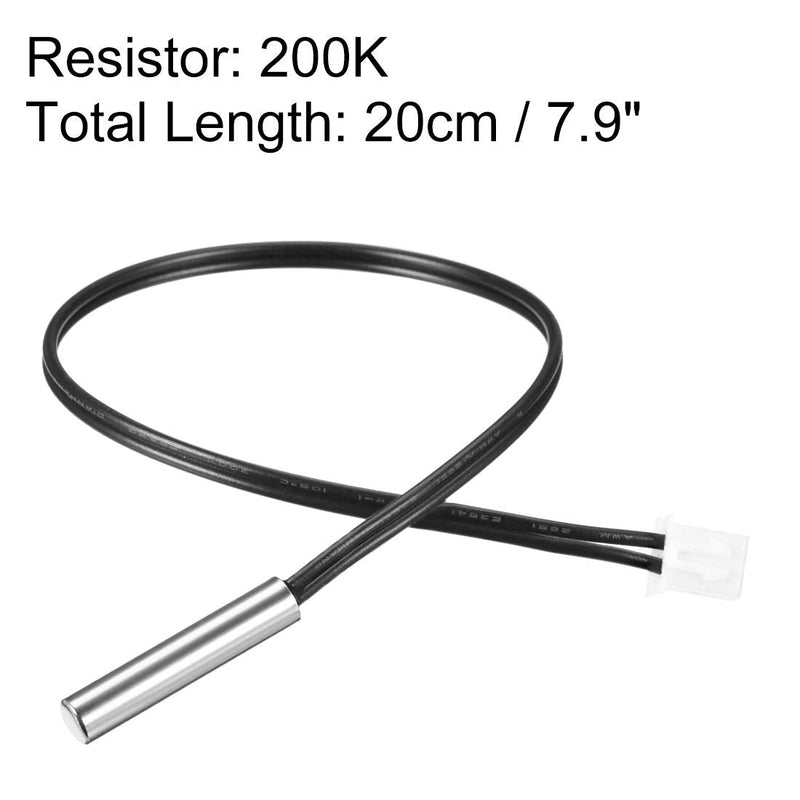 uxcell 200K NTC Thermistor Probe 7.9 Inch Stainless Steel Sensitive Temperature Temp Sensor for Air Conditioner