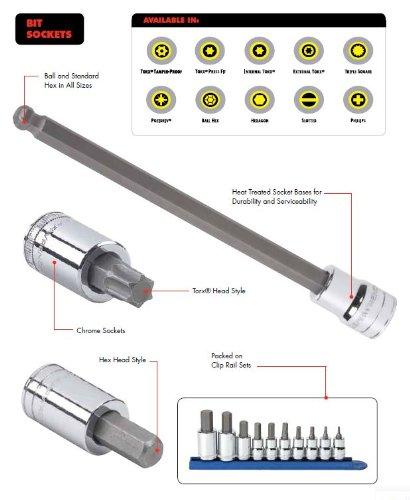 GEARWRENCH 1/4" & 3/8" Drive Torx Bit Socket Set 10 Pc.- 80722