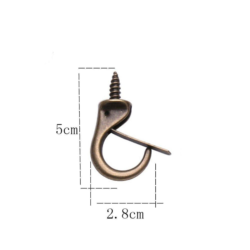 Rddconkit 12 Pcs Windproof Metal Hooks Screw in Screw Hooks Ceiling Hooks Bronze