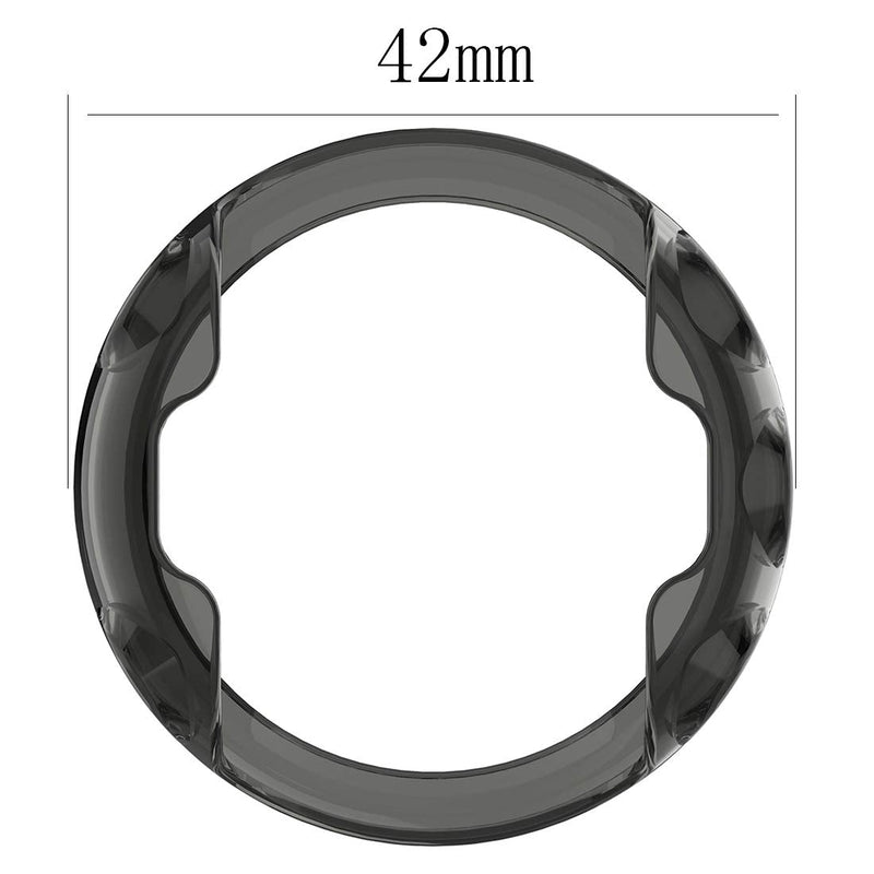 AWADUO for Garmin Forerunner 45S TPU Transparent Protective Case Cover Shell, Smartwatch Protective Case for Garmin Forerunner 45S, Soft and Durable (TPU Black) TPU Black