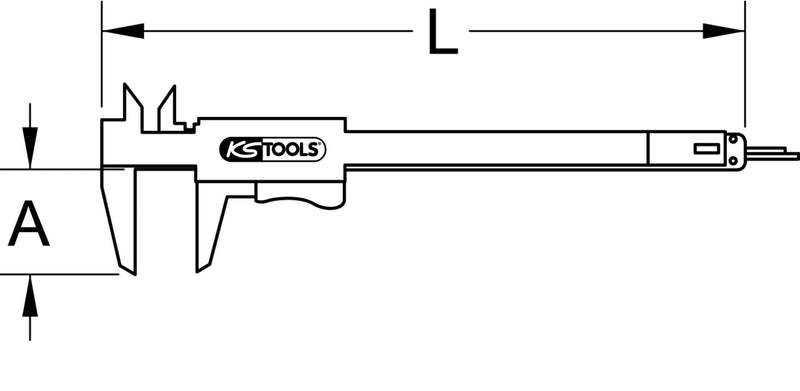 KS Tools 300.0510 Pocket caliper 0-150mm, 235mm