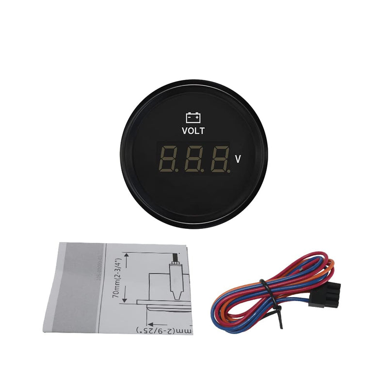 ELING Digital Voltmeter Volt Meter 8-32V with Backlight 52mm(2")