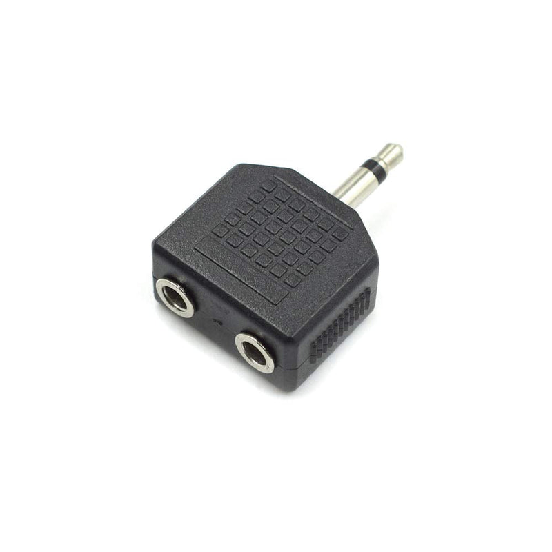 Hxchen 3.5mm Mono Male to Dual 3.5mm Female Mono Audio Y Splitter Microphone Converter Headphone Adapter Connector - (2 Pcs)