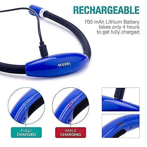 Vekkia Rechargeable 4 & 6LED Reading Light, Book Lights for Reading in Bed, 3 Brightness Levels, 2 Flexible Soft Silicone Arms Comfortable Wear, Long Lasting. Perfect for Bookworms,Craft