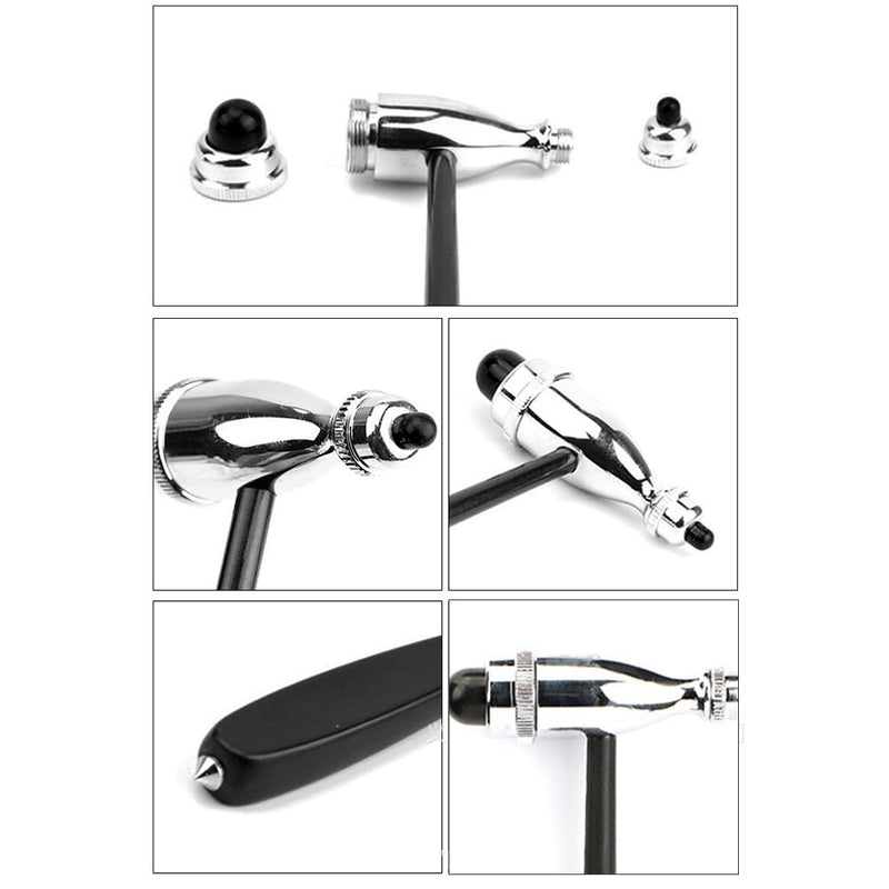 Neurological reflex hammer, Trömner Neurological reflex hammer, reflex hammer Trömner impact hammer, with brush and needle, reflex hammer for skin reflexes and surface reactions, black