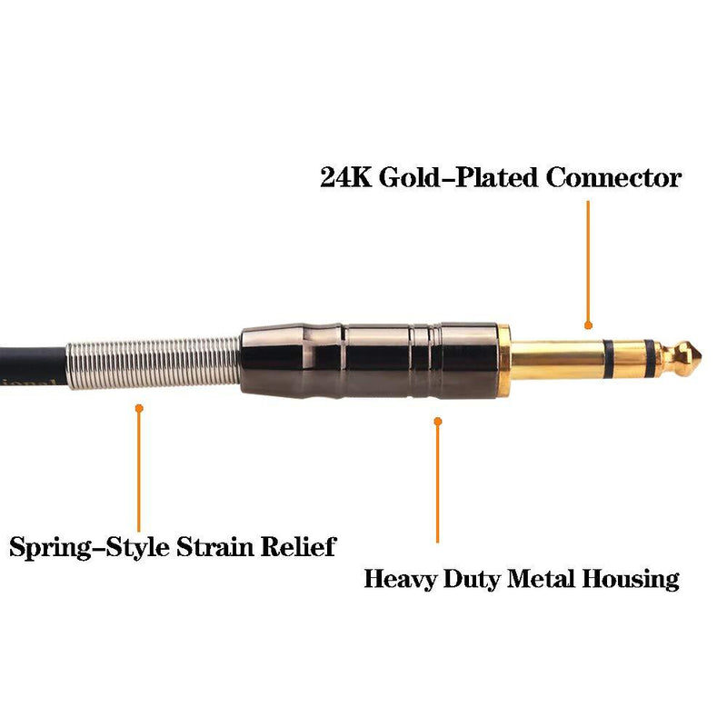 TISINO 1/4 to RCA Cable, Quarter inch TRS to RCA Audio Cable 6.35mm Stereo Jack to Dual RCA Insert Cable Y Splitter Cabl - 5 feet/1.5 Meters