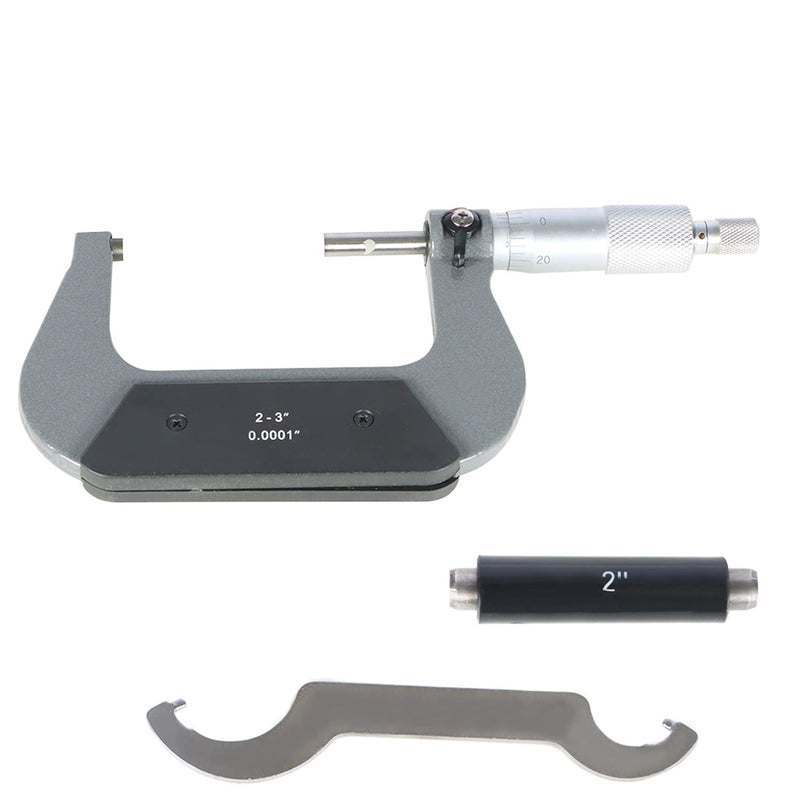 New 2-3" Precision Outside Micrometer 0.0001" Carbide Tipped