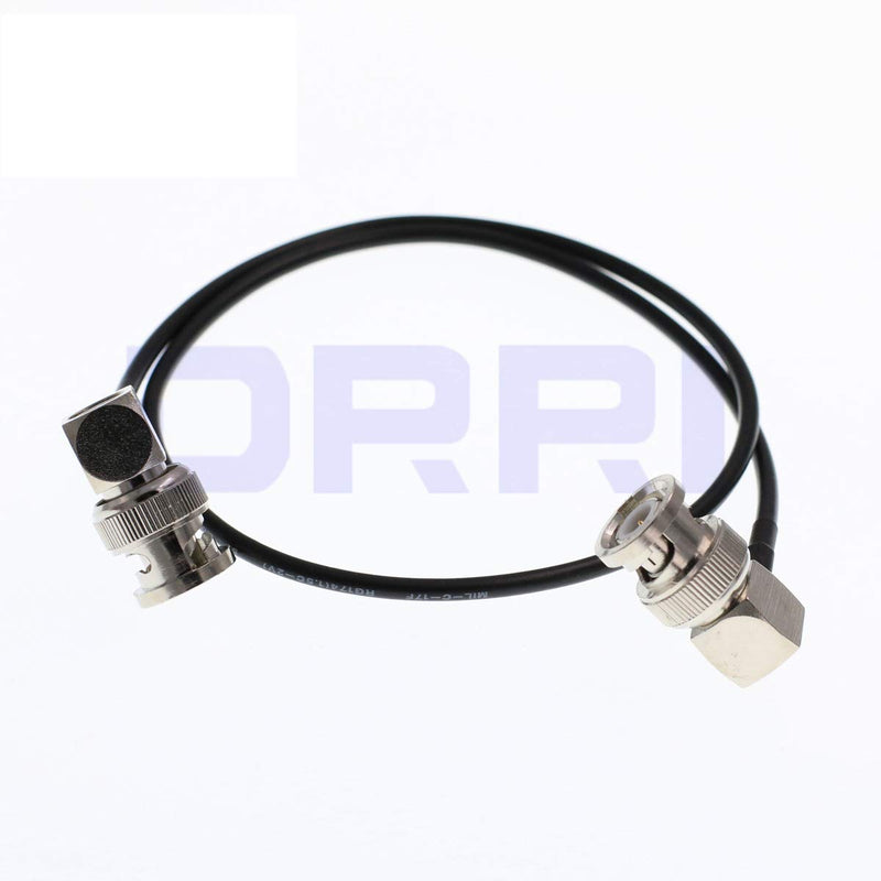 DRRI 50 Ohm Right Angle BNC to BNC RF coaxial Cable Rg174 for Wireless Antenna (100CM)