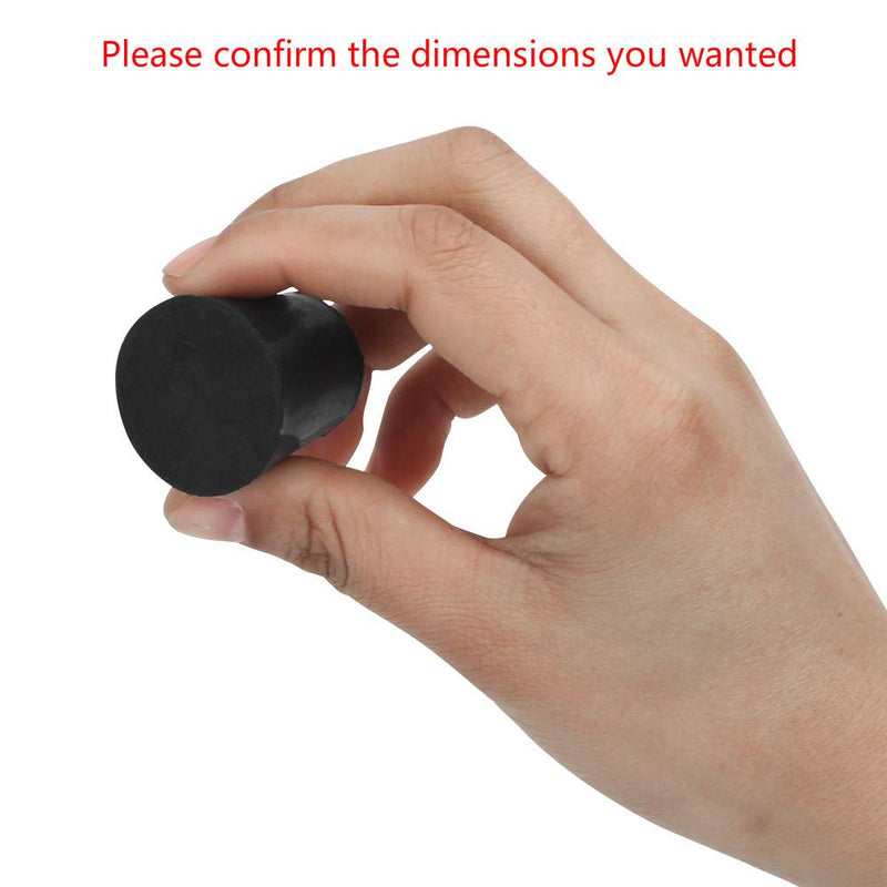 10-Pack (Same Size) Solid Rubber Stoppers - Size #5-29mm (1.14in) x 22mm (0.86in) - 28mm (1.10in) Long - Black Lab Plug