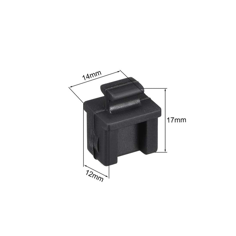 uxcell 5pcs SFP Silicone Protectors Cap Port Cover Anti Dust 14mmx12mmx17mm Black