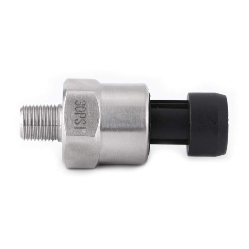 1/8" NPT Thread Stainless Steel Pressure Sensor, Fuel Pressure Sending, High Temperature 30 Psi Pressure Transducer for Oil Fuel Air Water(30PSI) 30PSI