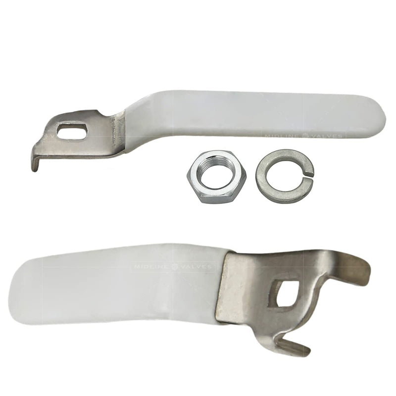 Midline Valve 832AHSSN223-5 Replacement Lever Handle for 1 in. Ball Valve, Stainless Steel Quarter Turn with Vinyl Grip for Natural Gas, brass (5 Pack) 5 Pack 1 in.
