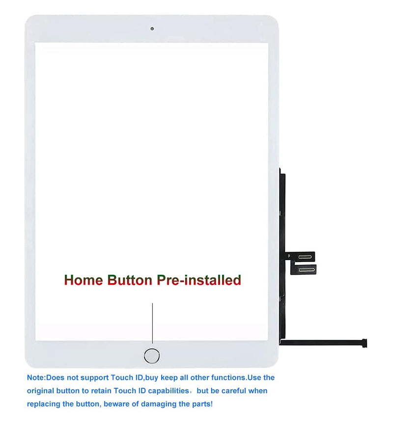 Touch Screen Replacement 2 Pack for iPad 7 7th/8 8th Gen Digitizer 2019/2020 10.2 Inch,for 7th 8th Generation A2197 A2198 A2200, A2270 A2428 A2429 A2430 with Home Button (White) White
