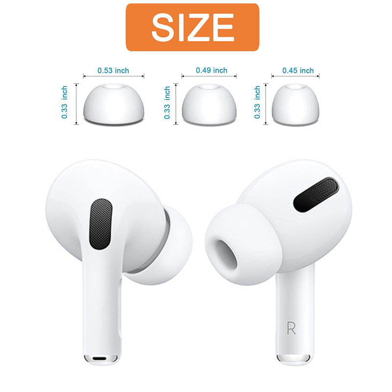 3 Pairs Replacement Ear Tips 2 Pairs Ear Hooks for AirPods Pro Silicon Ear Buds Tips with Portable Storage Box Fit in The Charging Case- Small, Medium and Large (L+M+S) L+M+S