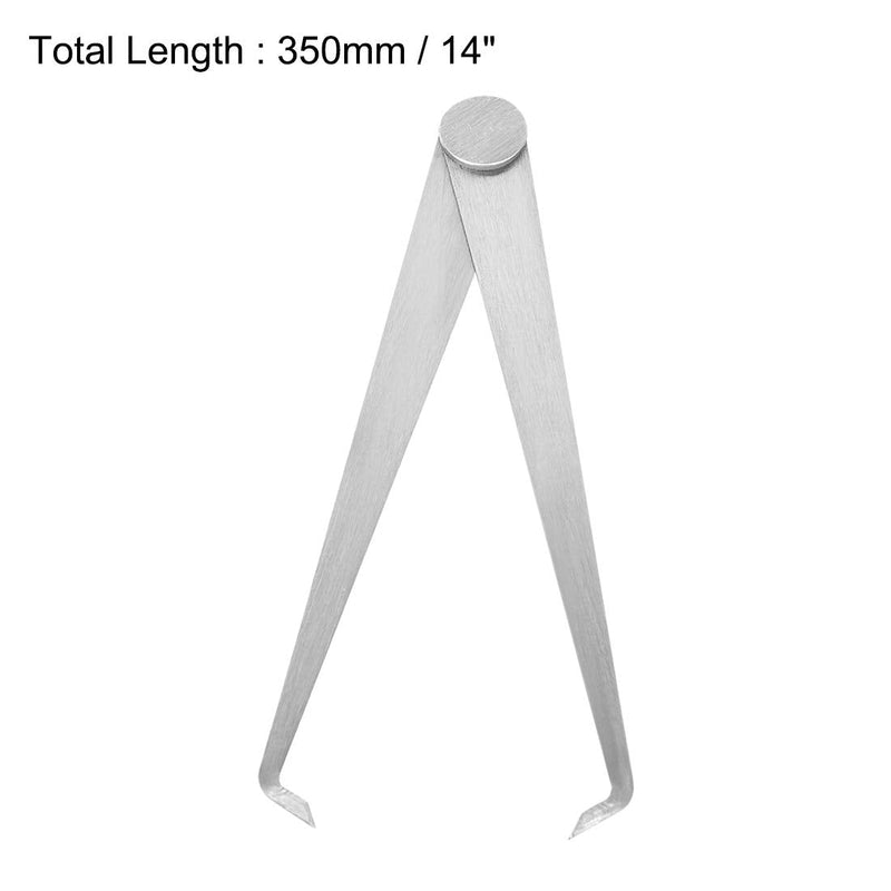 uxcell 350mm 14-inch Inside Outside Caliper Stainless Steel Firm Friction Joint Measuring Tool 1 Pair