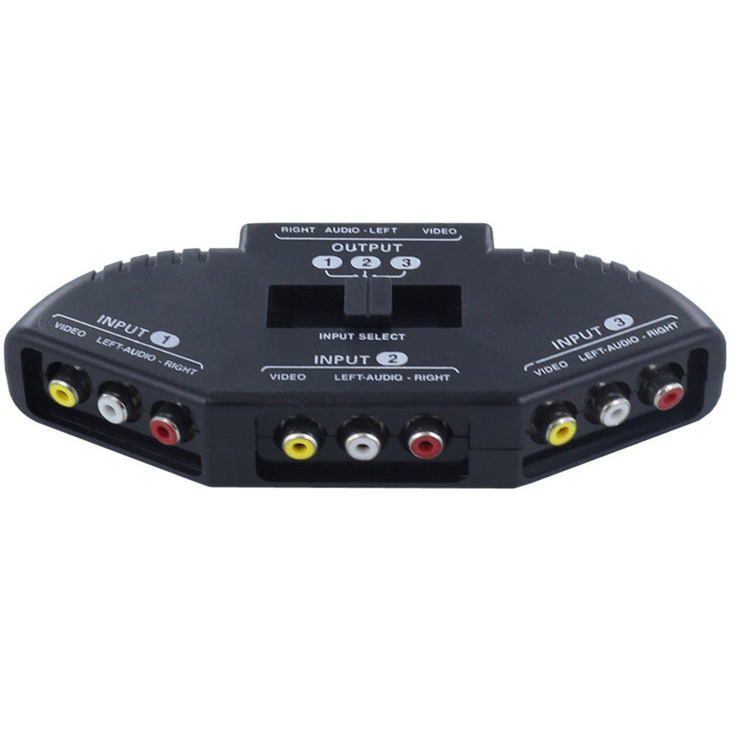 Fosmon A1602 RCA Splitter with 3-Way Audio, Video RCA Switch Box + RCA Cable for Connecting 3 RCA Output Devices to Your TV