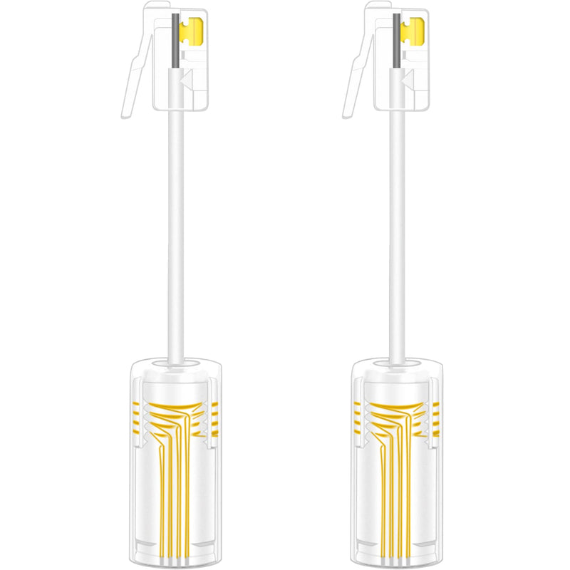 NECABLES (2 Pack) Phone Cord Detangler Telephone Cord Detangler Handset Cord Detangler Phone Swivel Cord RJ9 4P4C Male to Female for Desk Phone Landline White White 2 pcs