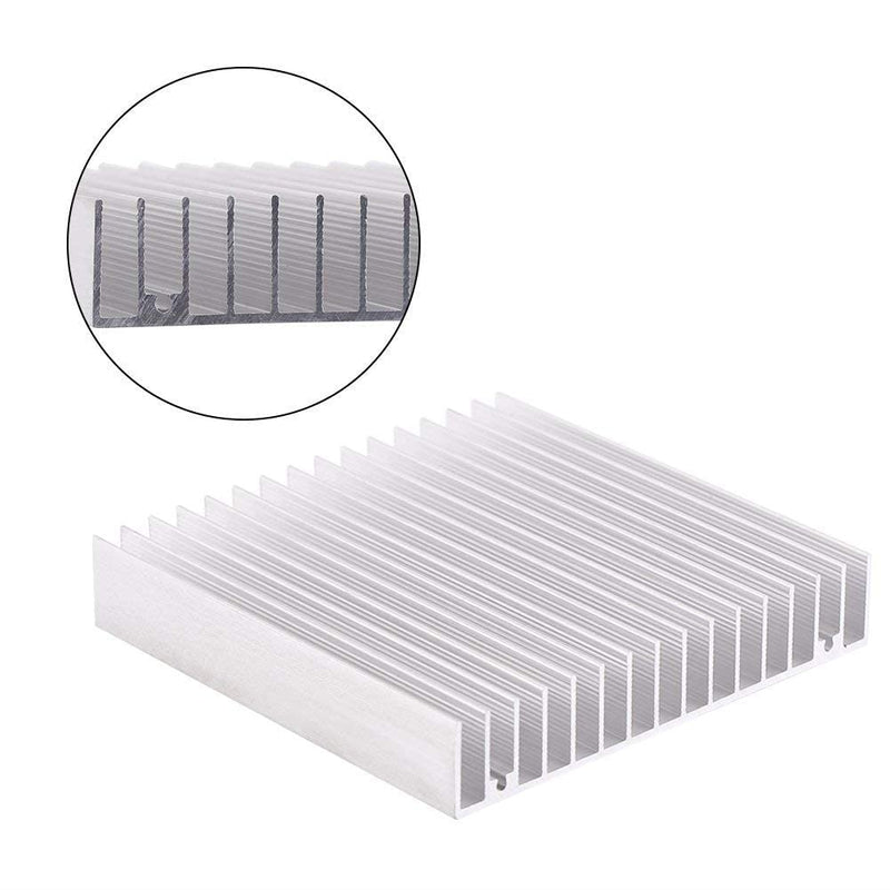 Aluminum heatsink, 100 * 100 * 18mm heatsink self-adhesive mini heatsink 1 piece heatsink good thermal conductivity heatsink cooling fin CPU cooler PC cooler