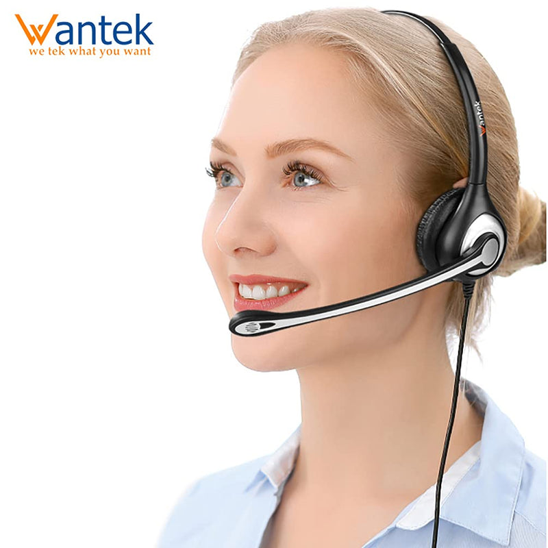 Phone Headset for Cell Phone with Microphone Noise Cancelling, 3.5mm Computer Headphones for iPhone Samsung PC Mac, Laptop Headset for Office Home School Classroom Call Center Skype Zoom Black