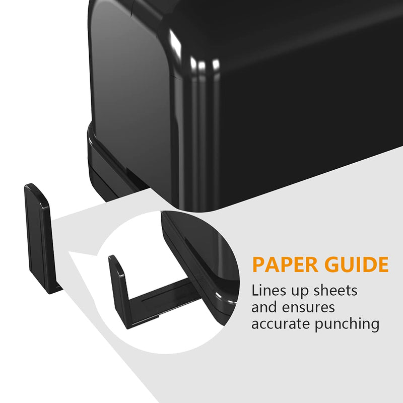 Electric 2 Hole Punch,VEYETTE Black Hole Punch,Punches Up to of 12-15 Sheets Paper, AC or Battery Black2hole