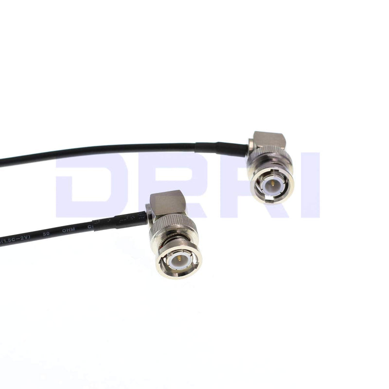 DRRI 50 Ohm Right Angle BNC to BNC RF coaxial Cable Rg174 for Wireless Antenna (100CM)