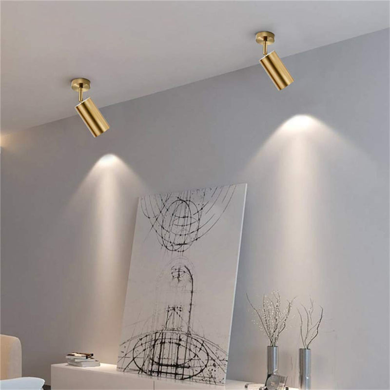 Lywins Gu10 Modern Gold Led Ceiling Spot Light 360° Adjustable Downlight Ceiling Light Clothing Shop Showrooms Exhibition Spotlight Picture Light Display Focus Commercial Lighting