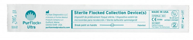 Puritan PurFlock Ultra 6" Sterile Ultrafine Flock Swab w/100mm Breakpoint Polystyrene Handle - 25-3317-U - Box of 50