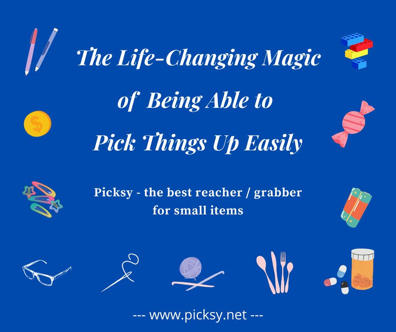 Picksy Premium Sport Compact Sticky Picker-Upper | Reaching Aid | Compact and Portable | Sport Handle for Active Lifestyle