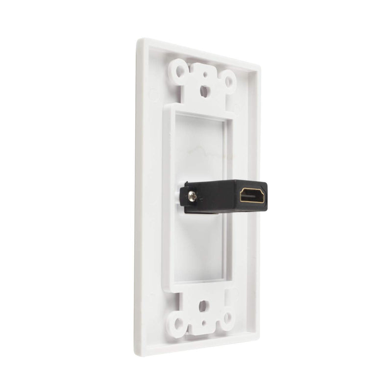 TENINYU Single HDMI Wall Plate (1 Port) - 4K UHD, ARC, and Ethernet Pass-Thru Support (1-Gang) White - for 1 HDMI (1-Port)
