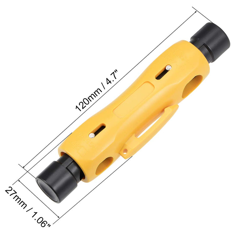 uxcell RG6 RG11 Coaxial Cable Stripper, Double Ended Coax Stripping Wire Cutter for RG7/11 and RG59/6 or RG6 2pcs