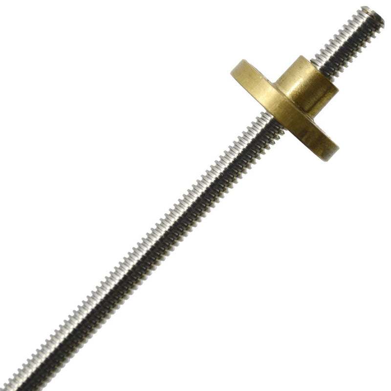 ReliaBot 150mm T5 T5x2 Tr5x2 Lead Screw and Nut Kit (1mm Pitch, 2 Start, 2mm Lead) for 3D Printer and CNC Machine Z Axis 150mm+nut