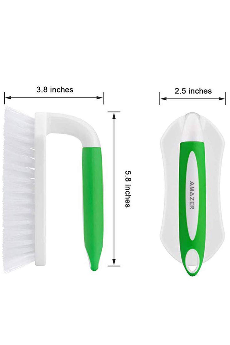 Amazer Scrub Brush Comfort Grip & Flexible Stiff Bristles Heavy Duty for Bathroom Shower Sink Carpet Floor - Pack of 2 (Blue+Green) Blue+green