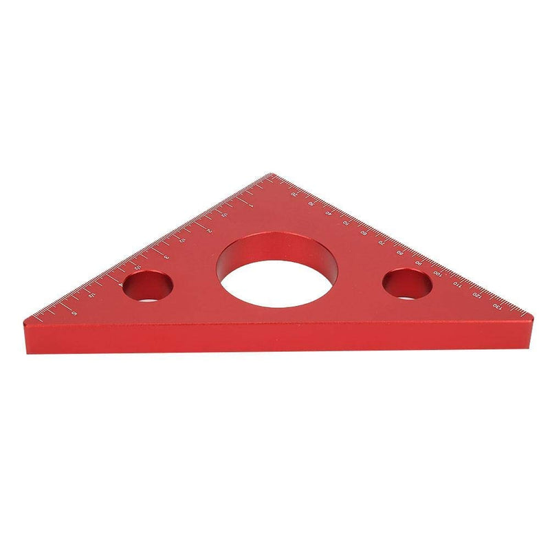 45 Degree Aluminum Alloy Angle Ruler Inch Metric, Carpentry Squares DIY Woodworking Triangle Ruler Measuring Gauging Tool for Industrial Household