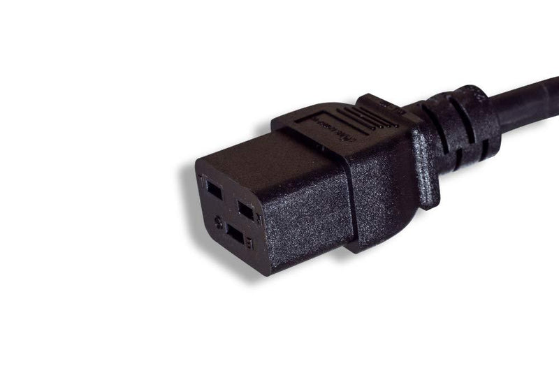 Cablelera AC Power Cord Extension, IEC320 C14 to IEC320 C19, 6', 14AWG, 15A, 250V(ZWACDFAN-06), Black 6ft