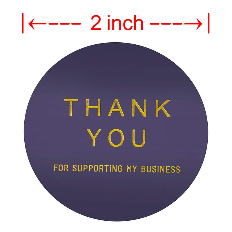 2 Inch Round Thank You for Supporting My Small Business Stickers, 500 Adhesive Label Stickers per Roll, Golden Font Label Business Stickers for Store Owners, Crafts, Organizing, Jar and Canning Labels Black3