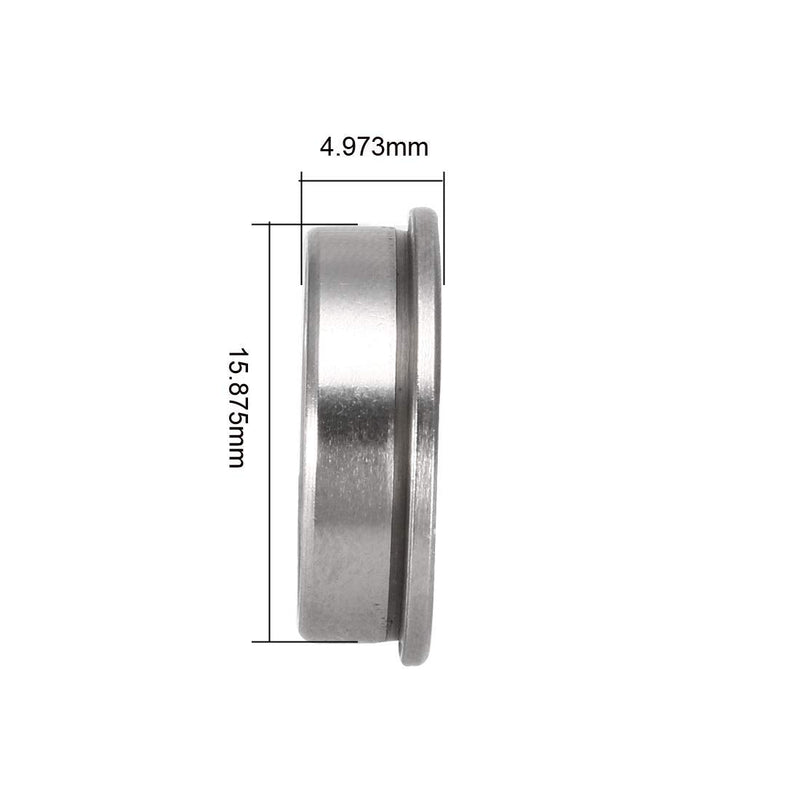 uxcell FR4ZZ Flanged Ball Bearing 1/4"x5/8"x0.196" Double Metal Shielded (GCr15) Chrome Steel Bearings 10pcs