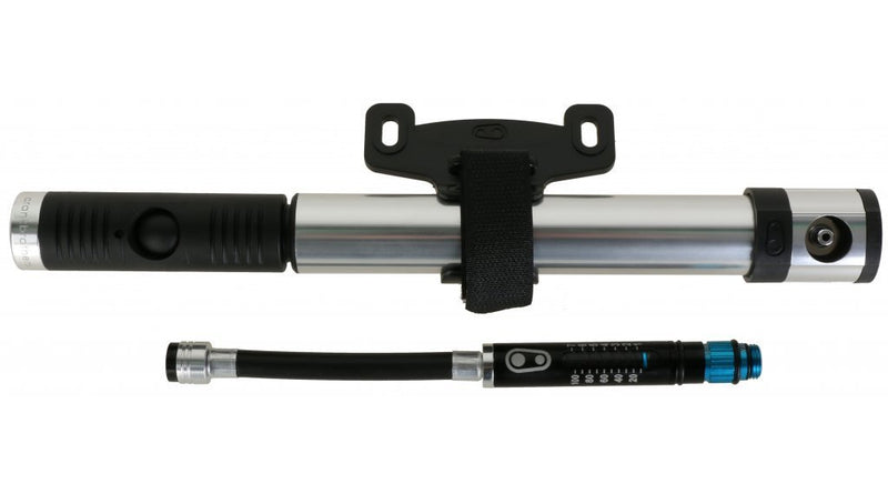 Power Alloy Bicycle Pump High Volume With Gauge Silver