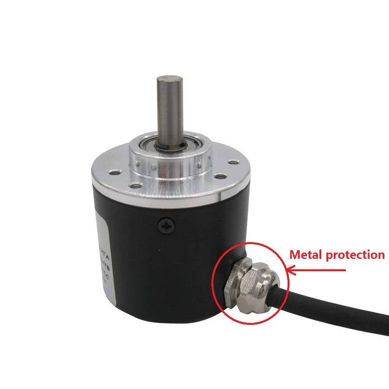 Taiss/AB 2 Phase Incremental Rotary Encoder 100P/R DC 5-24v Wide Voltage Power Supply 6mm Shaft 100P/R