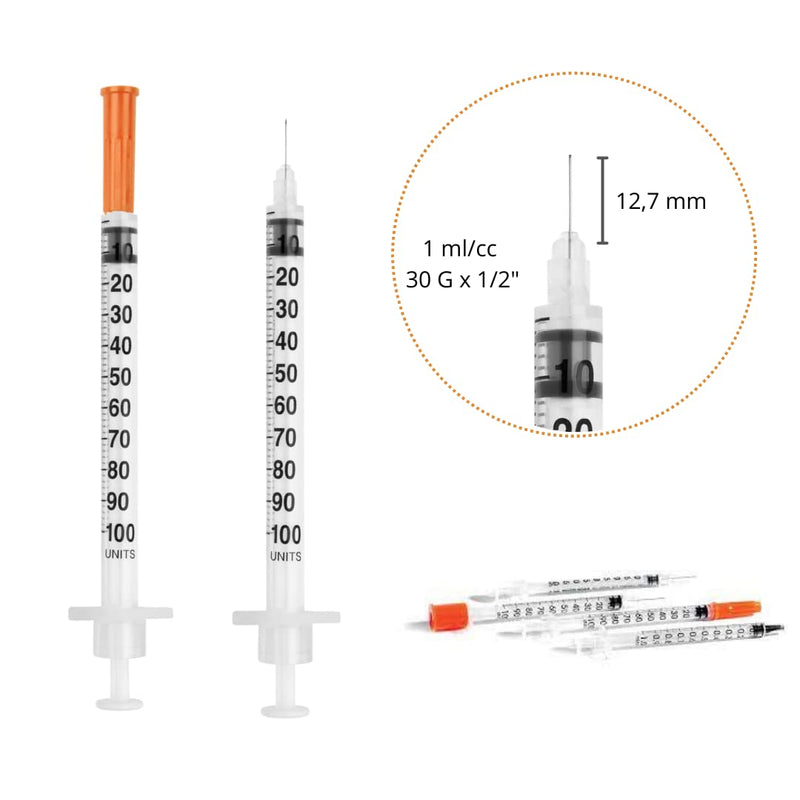 20pcs 1ml/cc Plastic Tube 30G (0.3 x 12.7mm), Multipurpose Measuring Tools, Individually Wrapped (30G 1/2") 20pcs