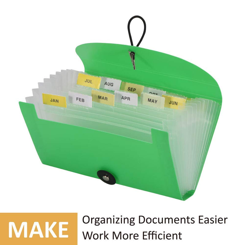 SEEKIND Expanding File Folders 4 Pack, 7.1"4.2" Receipt Organizer Folder Accordion Folder Document with 13 Pocket for Office,Cards,Tickets-Water Resistant A-7.1' *4.2'